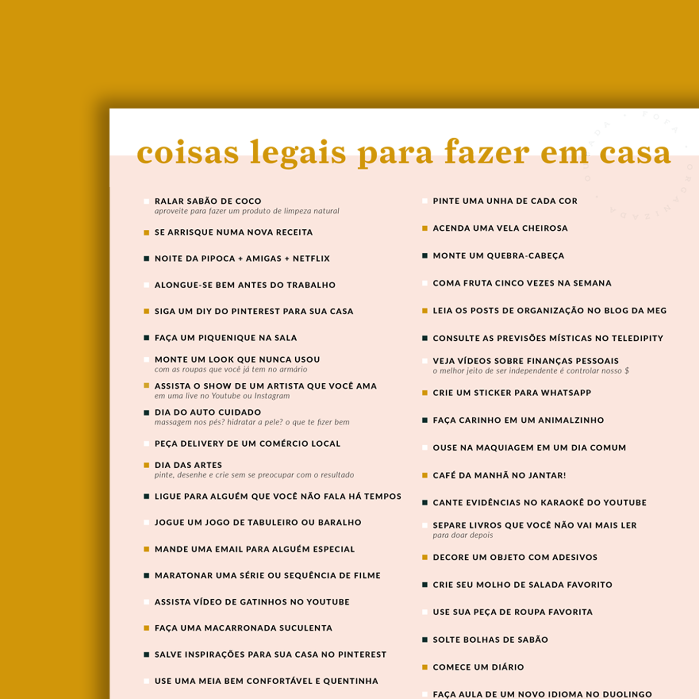 Para imprimir: Coisas Legais para fazer em Casa